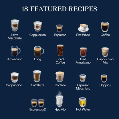 De'Longhi Magnifica Plus Fully Automatic Espresso Machine - Brew 18+ One Touch Coffee Recipes for up to 4 User Profiles, Automatic Milk Steam Wand & Built-in Grinder, Touchscreen Display