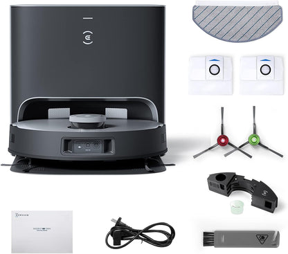 ECOVACS DEEBOT X1 Plus Robot Vacuum and Mop Combo with Self Emptying Station, 5000Pa Robot Vacuum Cleaner, Upgraded Laser Navigation, 3D Map, Obstacle Avoidance, Built-in YIKO Voice Assistant, Black