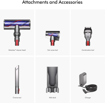 Dyson V8 Cordless Vacuum, Cleans Hard Floors and Carpets, Detangles, Converts to Handheld, 115AW, 2 Power Modes, Up to 40 Minutes¹