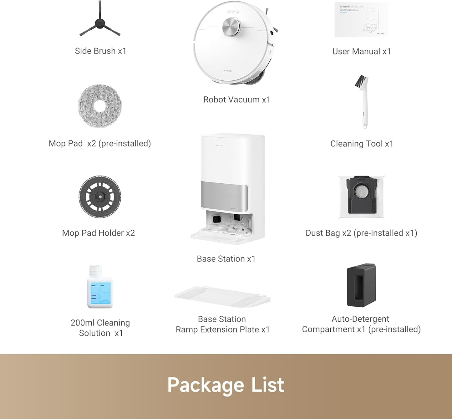 DREAME L10s Ultra Gen 2 Robot Vacuum and Mop, 10,000Pa Suction, MopExtend Tech, All-in-One Base Station, 75 Days Auto-Empty, Mop Self-Washing&Drying, Smart Obstacle Avoidance, Carpet Cleaning