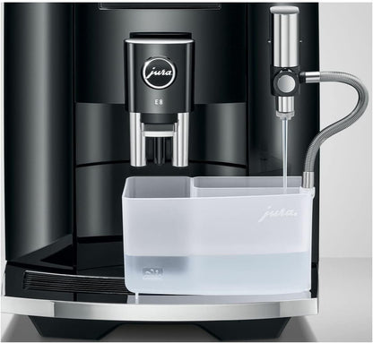 Jura E8 Automatic Coffee Machine with 17 Coffee Specialties, 3.5-Inch Color Display, and 3D Brewing Technology (Piano Black)