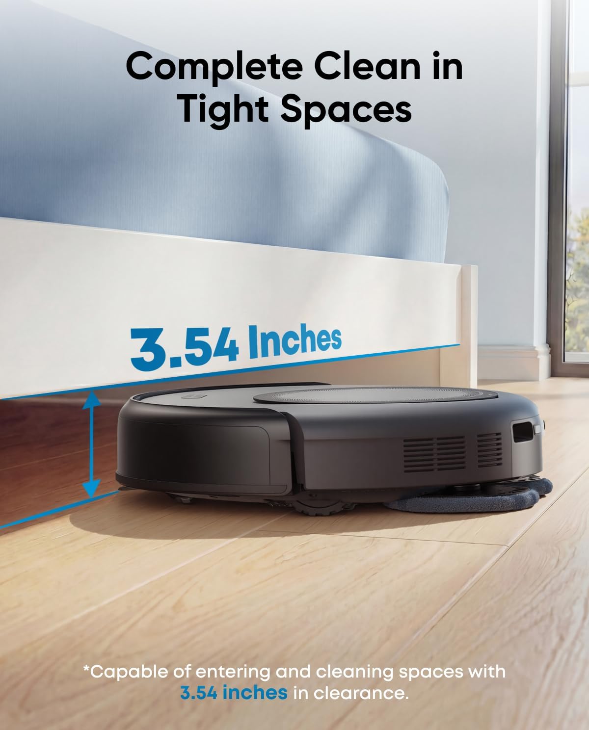 eufy Robot Vacuum Omni C20, 7,000 Pa, 60 Days Self Emptying, Auto Mop Washing, Auto Drying, 3.35" Ultra Slim, Transparent Tanks, Robot Vacuum and Mop Combo