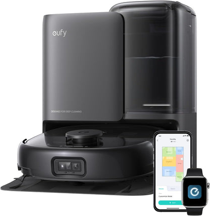 eufy Robot Vacuum E25, 20,000 Pa Suction,HydroJet Always-Clean Roller Mop, All-in-One Robot Vacuum and Mop Combo, Edge-to-Corner Cleaning, Zero-Tangle Design, AI Obstacle Avoidance (Upgraded)