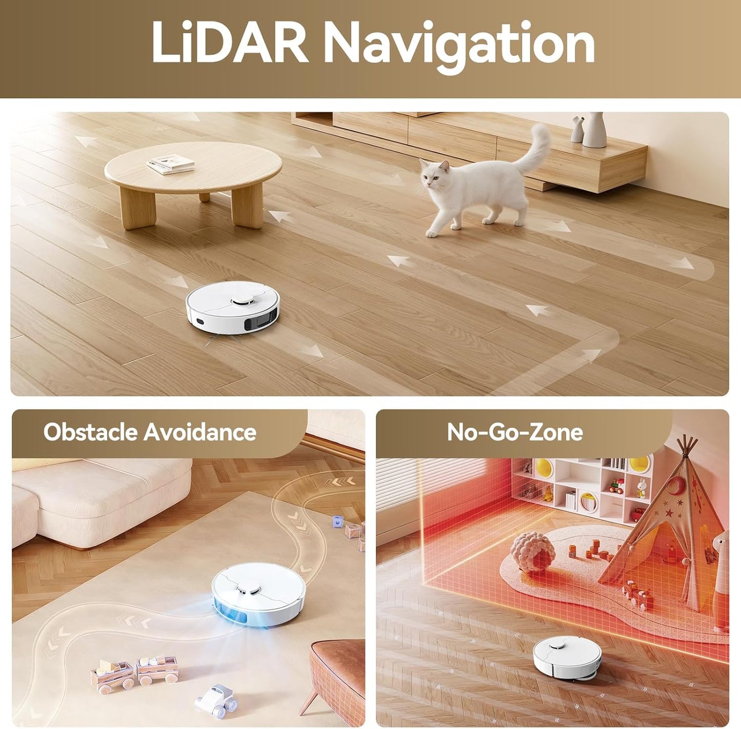 DREAME Govac 401 Robot Vacuum and Mop Combo, 100 Days Self-Emptying Robotic Vacuum, 13,000Pa Suction, Auto Mop Wash & Heat Dry, 10.5mm Auto-Lift Robot Vacuum Cleaner for Pet Hair/Carpet/Hard Floor