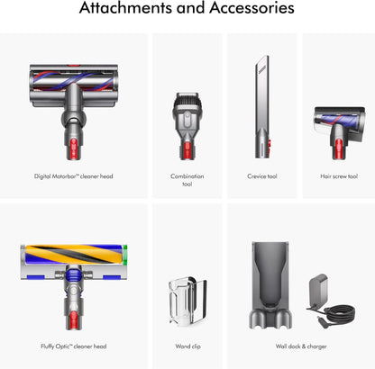 Dyson V15 Detect Cordless Vacuum Cleaner, Yellow/Nickel