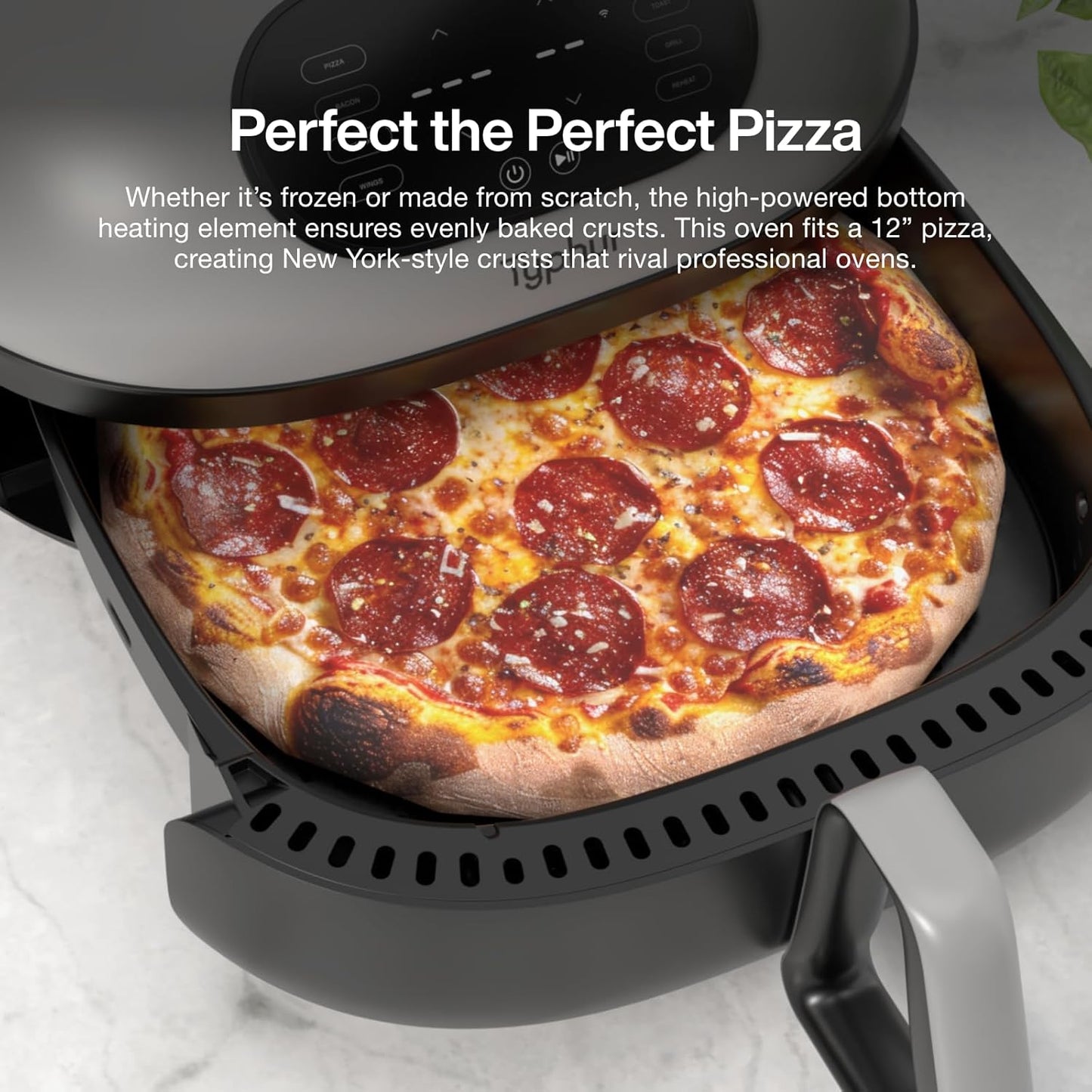 Typhur Dome 2 AI Smart Air Fryer, Large Flat Airfryer with Top & Bottom Heating, Self-cleaning Digital Fryer, PFAS free Ceramic Basket, Fits a 12" Pizza or Steaks, Whisper-Quiet, 120V