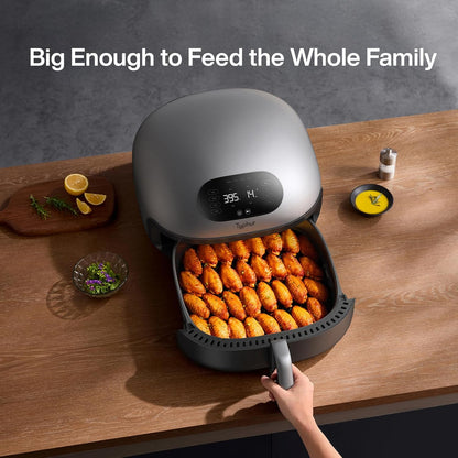 Typhur Dome 2 AI Smart Air Fryer, Large Flat Airfryer with Top & Bottom Heating, Self-cleaning Digital Fryer, PFAS free Ceramic Basket, Fits a 12" Pizza or Steaks, Whisper-Quiet, 120V