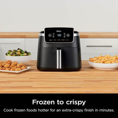 Ninja Air Fryer | 5 QT Capacity fit up to 4lbs of Fries | 5-in-1 Air Fry, Bake, Roast, Reheat, & Dehydrate | 400°F | Air Crisp Technology | 1750 Watts | Nonstick Basket & Crisper Plate | Grey | AF142