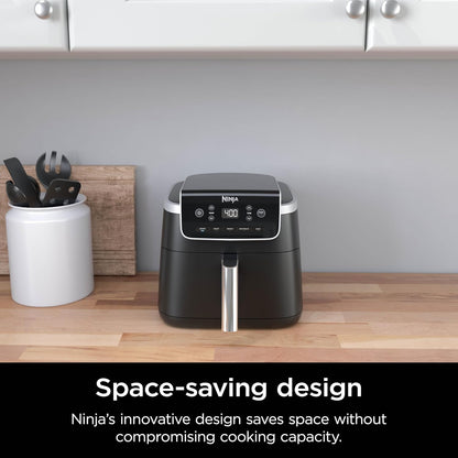 Ninja Air Fryer | 5 QT Capacity fit up to 4lbs of Fries | 5-in-1 Air Fry, Bake, Roast, Reheat, & Dehydrate | 400°F | Air Crisp Technology | 1750 Watts | Nonstick Basket & Crisper Plate | Grey | AF142