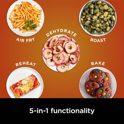 Ninja Air Fryer | 5 QT Capacity fit up to 4lbs of Fries | 5-in-1 Air Fry, Bake, Roast, Reheat, & Dehydrate | 400°F | Air Crisp Technology | 1750 Watts | Nonstick Basket & Crisper Plate | Grey | AF142