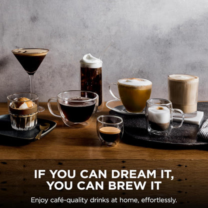 Ninja Luxe Café Premier 3-in-1 Espresso Machine, Drip Coffee, & Rapid Cold Brew | Built-in Coffee Grinder, Hands-Free Milk Frother, Assisted Tamper for Cappuccinos & Lattes | Stainless Steel | ES601