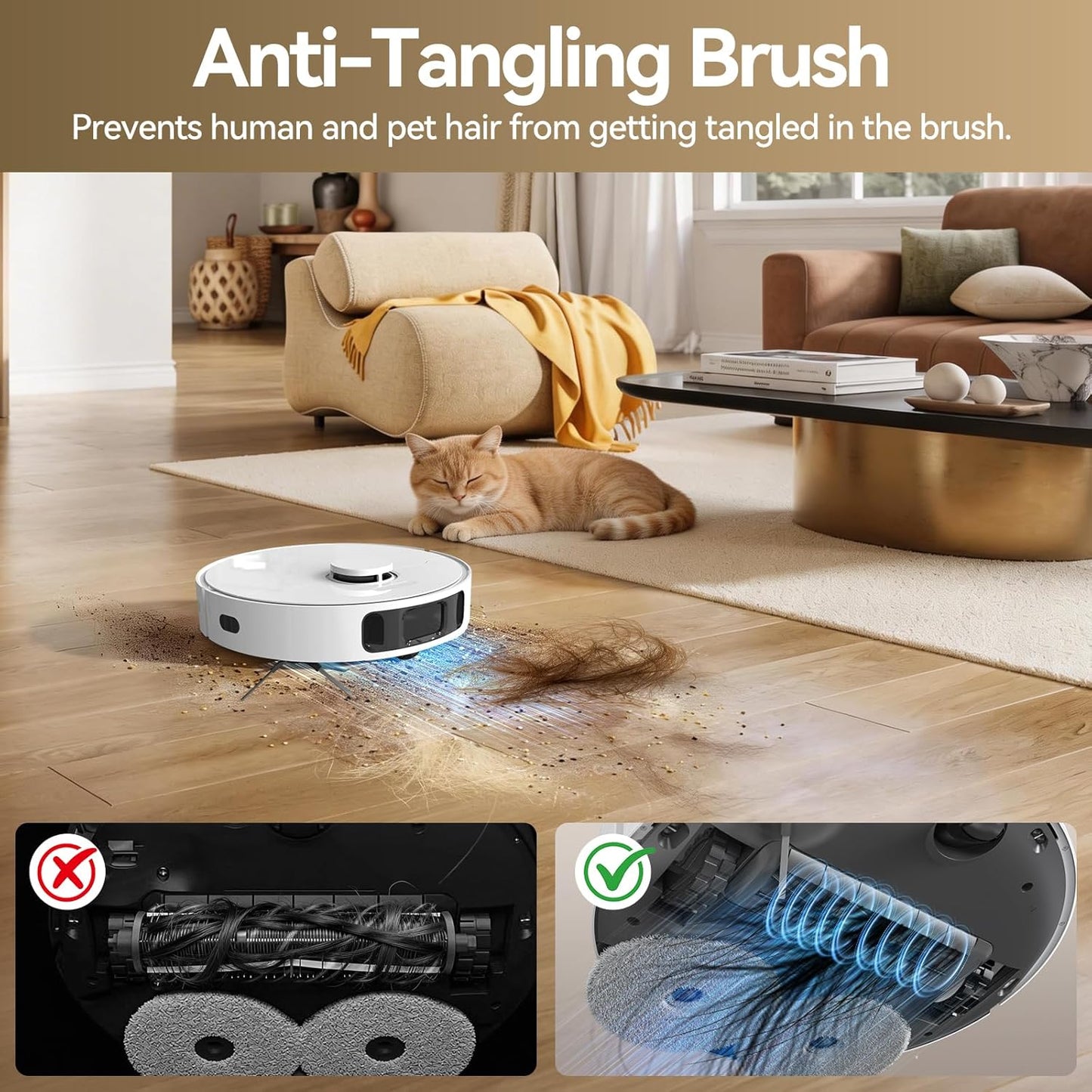 DREAME Govac 401 Robot Vacuum and Mop Combo, 100 Days Self-Emptying Robotic Vacuum, 13,000Pa Suction, Auto Mop Wash & Heat Dry, 10.5mm Auto-Lift Robot Vacuum Cleaner for Pet Hair/Carpet/Hard Floor