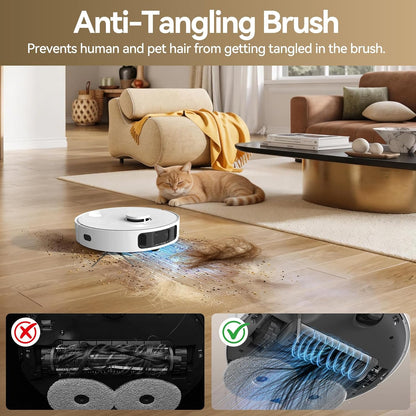 DREAME Govac 401 Robot Vacuum and Mop Combo, 100 Days Self-Emptying Robotic Vacuum, 13,000Pa Suction, Auto Mop Wash & Heat Dry, 10.5mm Auto-Lift Robot Vacuum Cleaner for Pet Hair/Carpet/Hard Floor