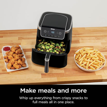 Ninja Air Fryer | 5 QT Capacity fit up to 4lbs of Fries | 5-in-1 Air Fry, Bake, Roast, Reheat, & Dehydrate | 400°F | Air Crisp Technology | 1750 Watts | Nonstick Basket & Crisper Plate | Grey | AF142