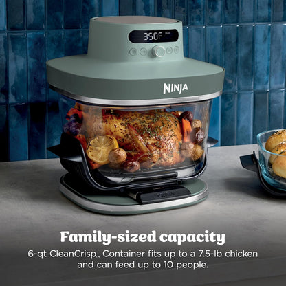 Ninja Crispi Pro 6 in 1 Glass Air Fryer, 6 Quarts, 2.5 Quarts, Glass Container with Lid, Non-Toxic, Meal Prep, Microwave, Freezer and