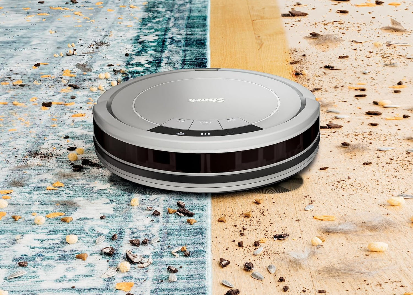 Shark AV752 ION Robot Vacuum, Tri-Brush System, Wifi Connected, 120 Min Runtime, Works with Alexa, Multi Surface Cleaning, White