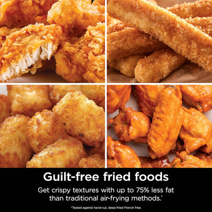 Ninja Air Fryer | 5 QT Capacity fit up to 4lbs of Fries | 5-in-1 Air Fry, Bake, Roast, Reheat, & Dehydrate | 400°F | Air Crisp Technology | 1750 Watts | Nonstick Basket & Crisper Plate | Grey | AF142